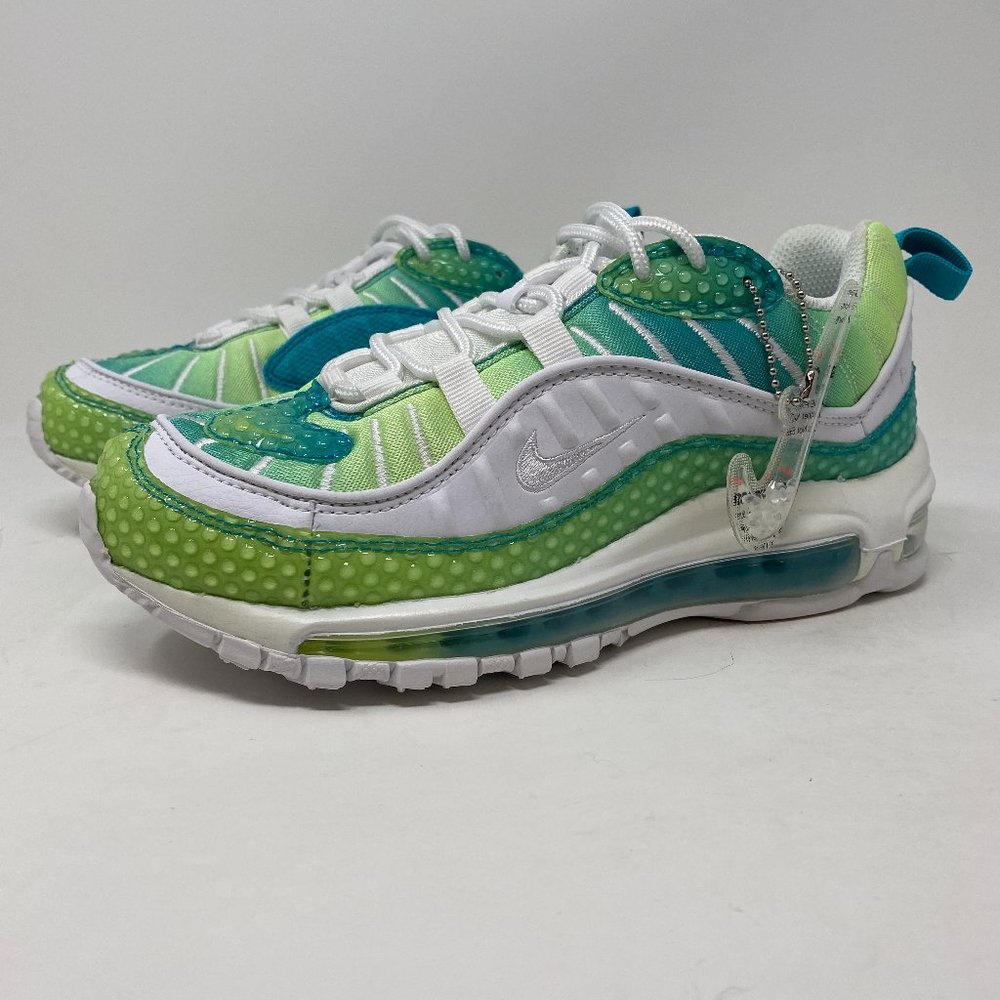 Nike Womens Air Max 98 SE Bubble Pack Green Low Top Lace Up Sneaker Shoes Sz 6.5